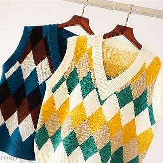 100%Cotton Winter Knit Vest Sweater Women Sleeveless Sweater Vest